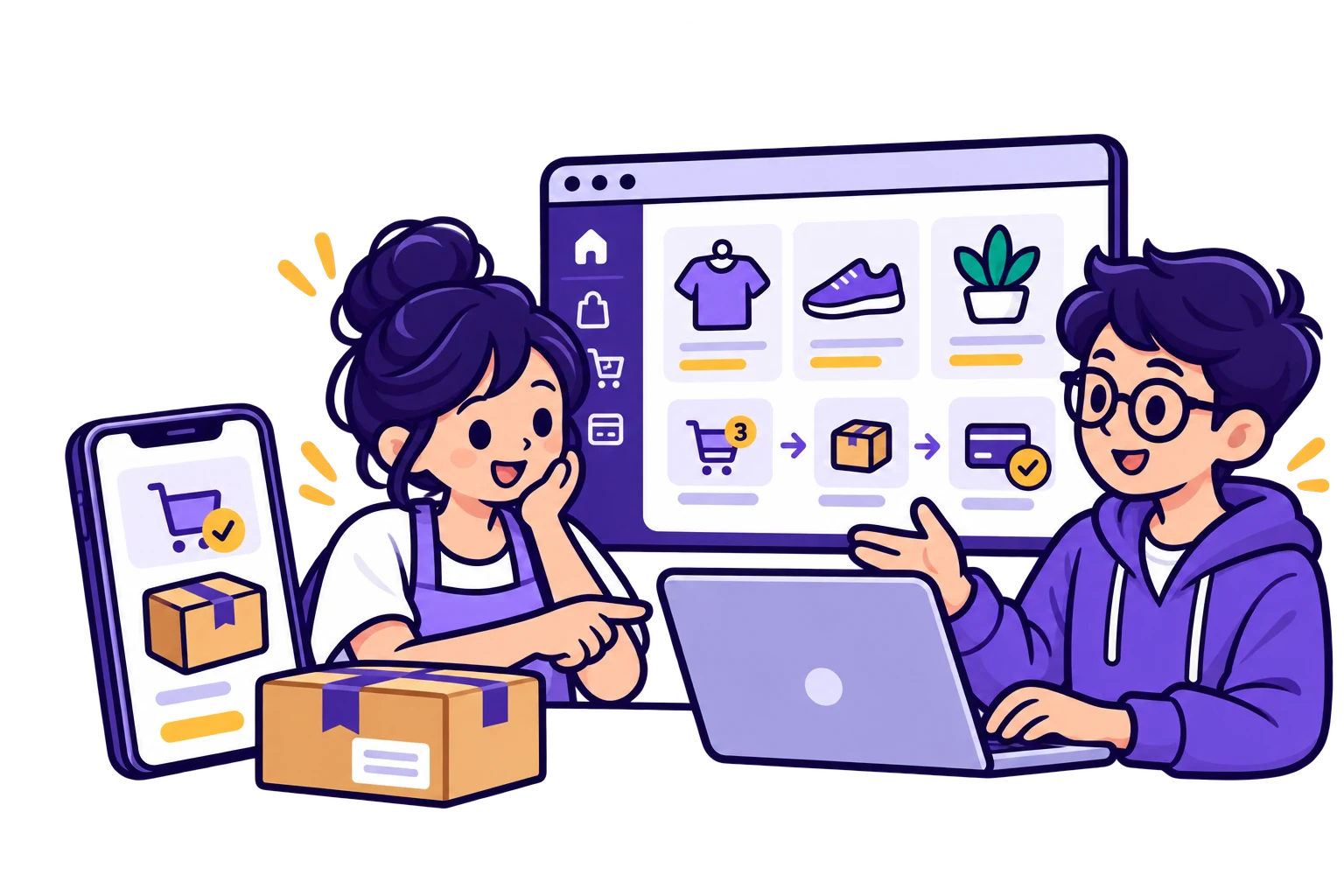 Pemilik usaha mengelola pesanan dan katalog lewat website